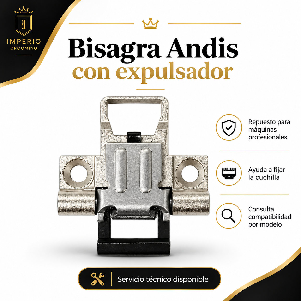 Bisagra Andis con expulsador para máquinas profesionales - imagen 3