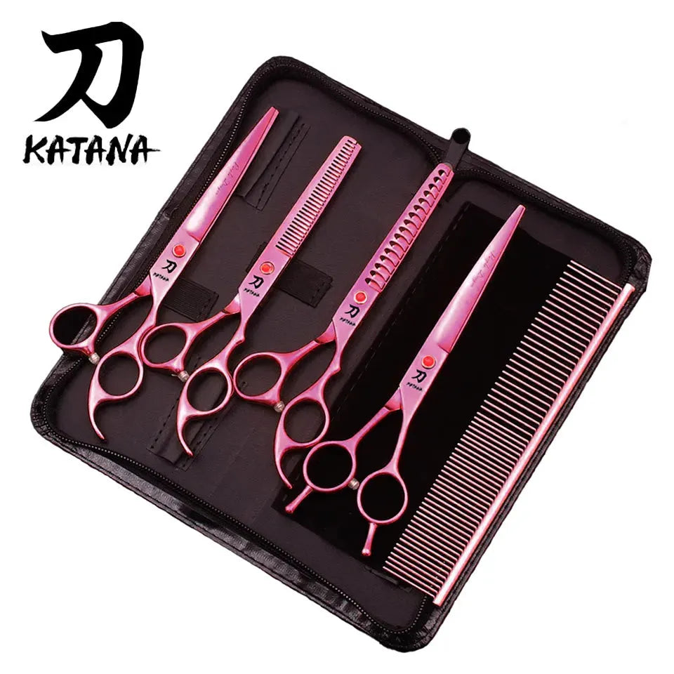 Set de Tijeras Katana Seito - Rosa - Imperio Grooming